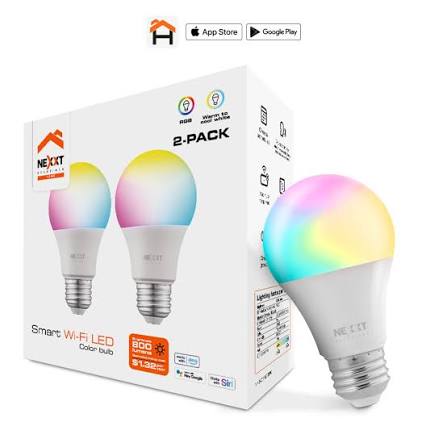 Kit de 2 Bombillos Inteligentes LED Multicolor RGB Wi-Fi Nexxt Solutions
