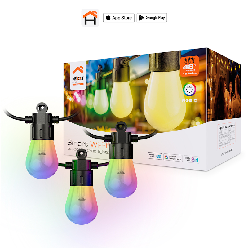 Guirnalda de Luces LED Inteligentes Wi-Fi Nexxt Solutions Exterior