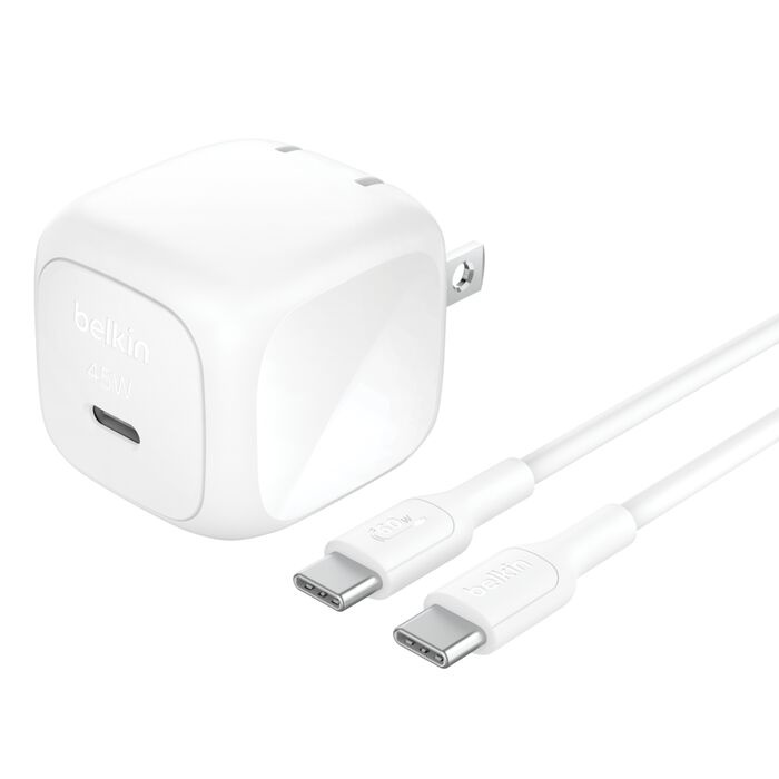 Cargador de Pared Belkin BoostCharge Compact USB-C 45W Blanco 