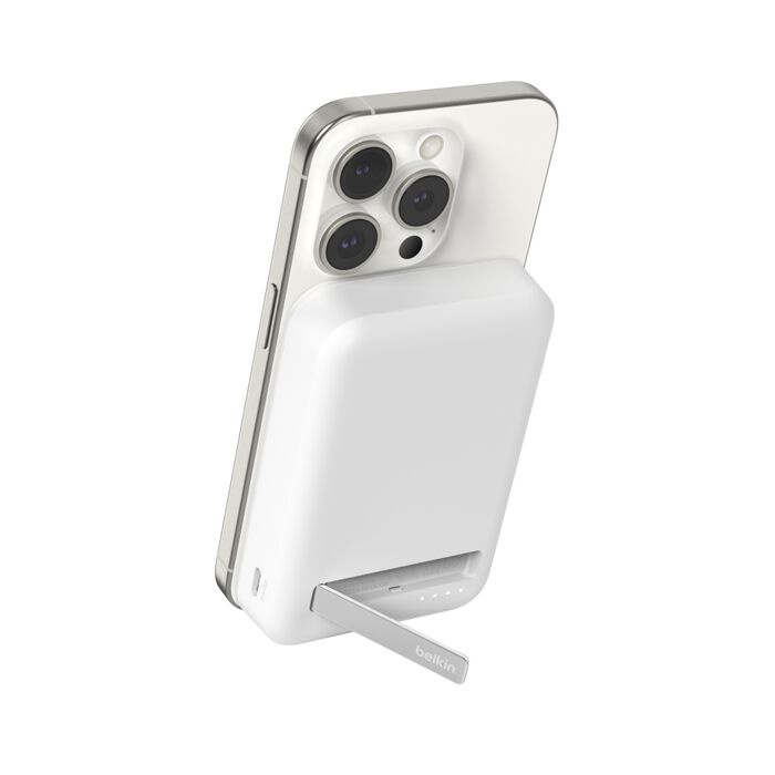 Batería Externa Inalámbrica Belkin BoostCharge Pro Magnetico Qi2 5K 15W Blanco USB-C