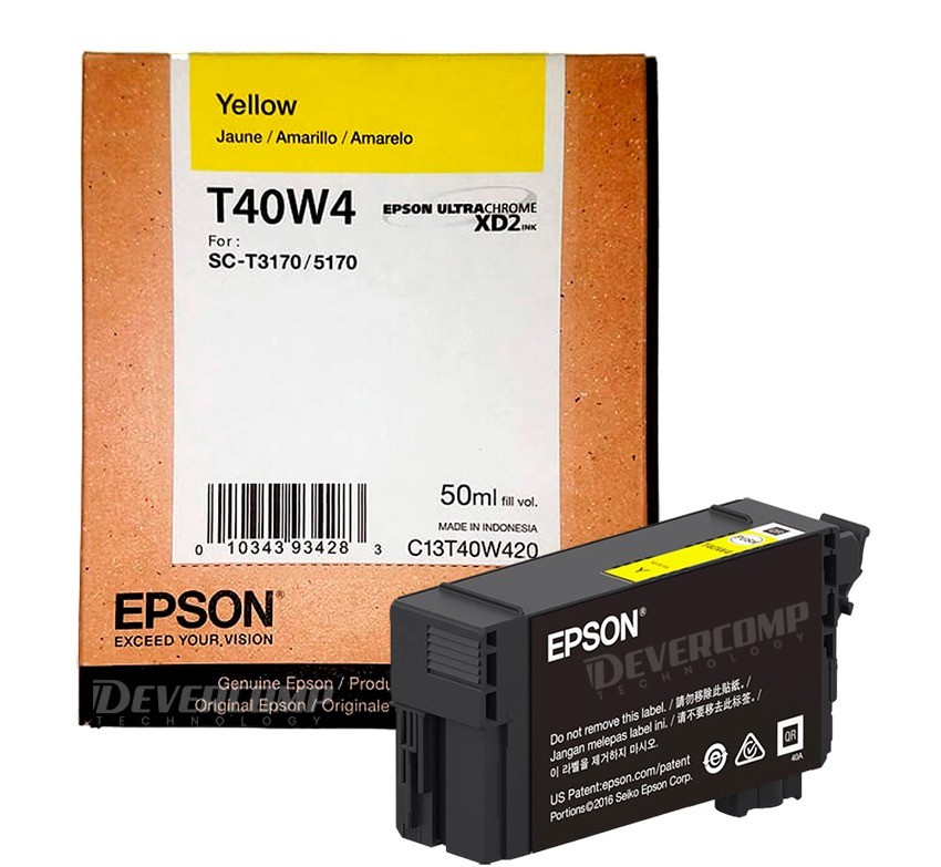 Cartucho de Tinta Epson T40W UltraChrome XD2 50ml, Amarillo