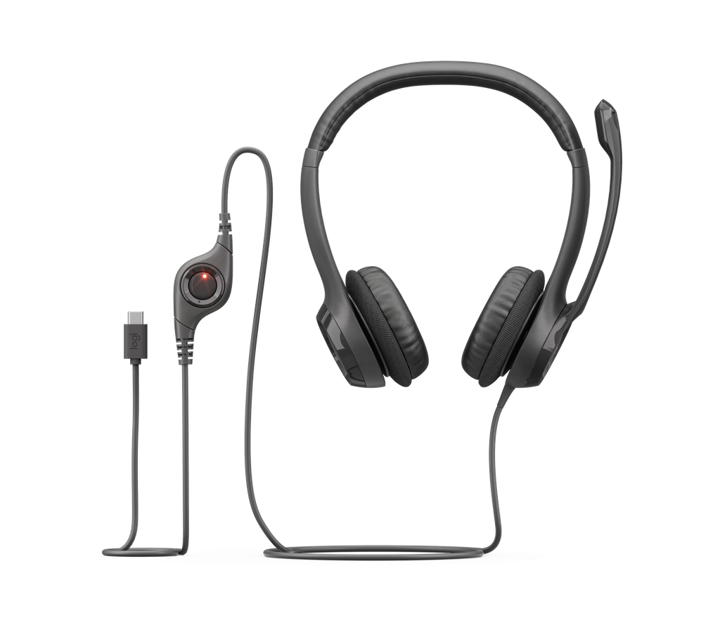Auriculares con Micrófono USB-C Logitech H390 Negro