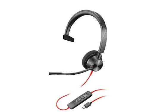 Auriculares Monoaurales USB-C Poly Blackwire 3310 Negro