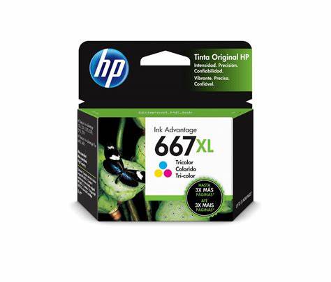 Cartucho de Tinta Original HP 667XL Tricolor De Alto Rendimiento
