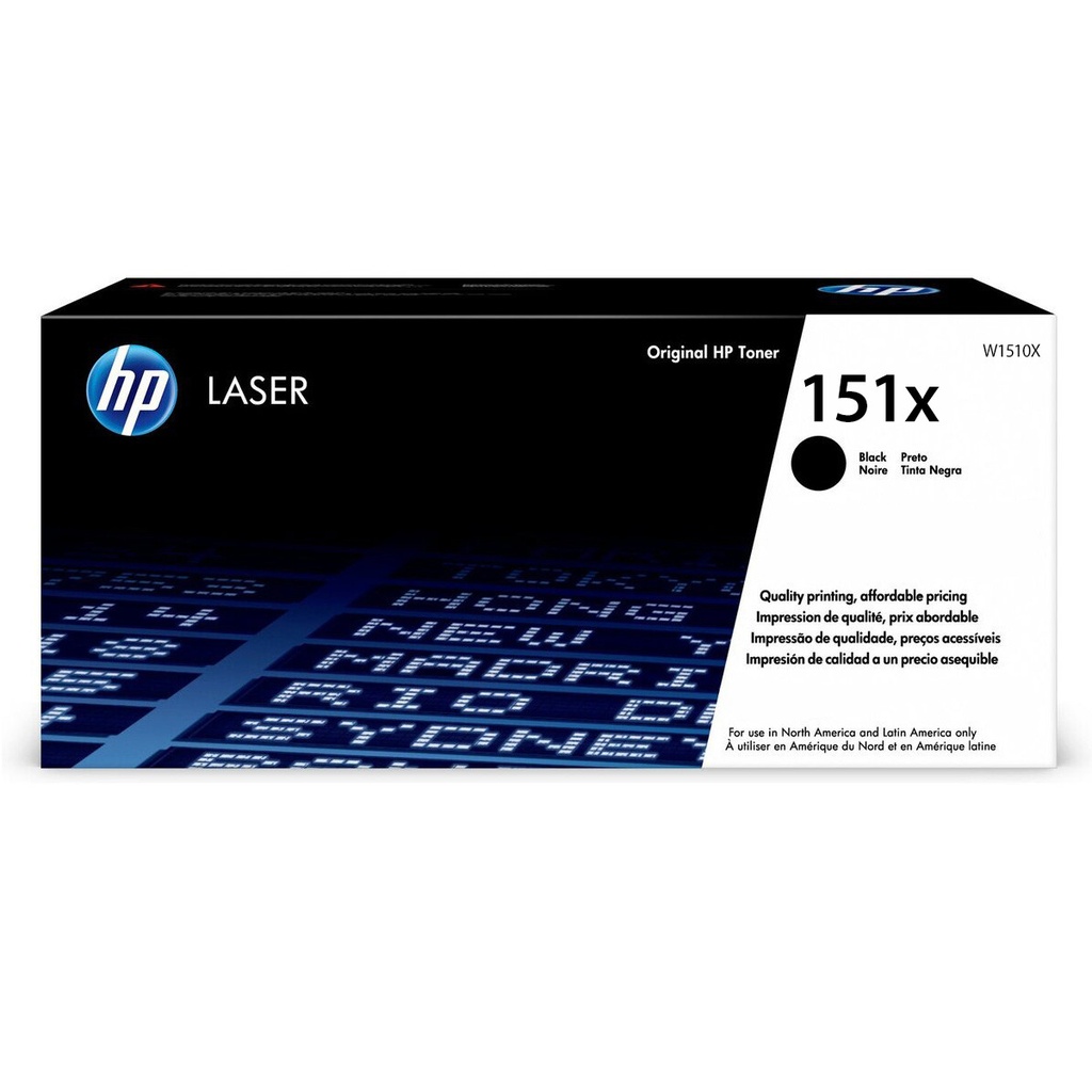 Cartucho De Tóner H.P. Negro LaserJet W1510X = 151X