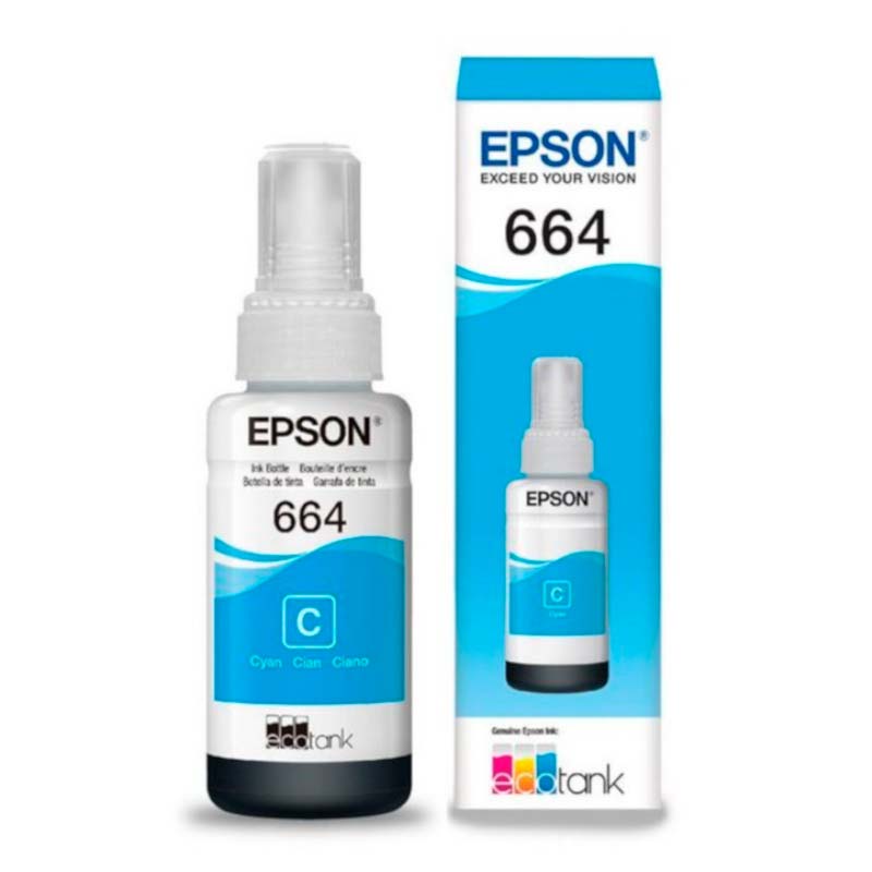 Botella de Tinta Epson Original T664220 Cyan