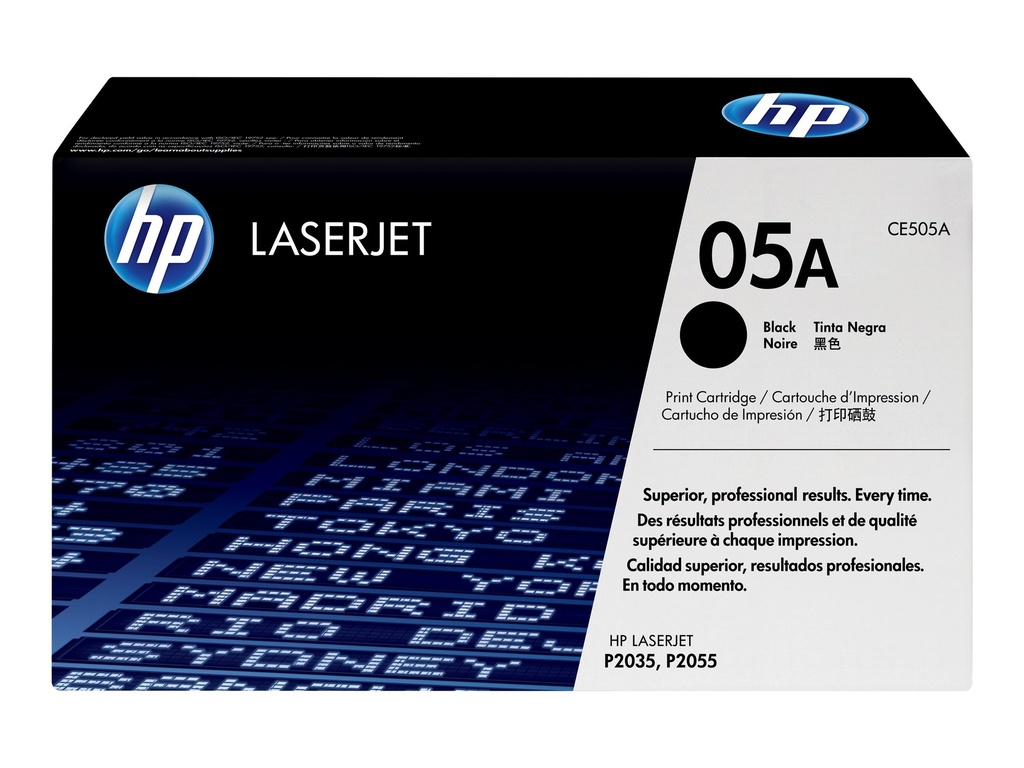 Cartucho de Tóner H.P. CE505A =05A Negro LaserJet Original