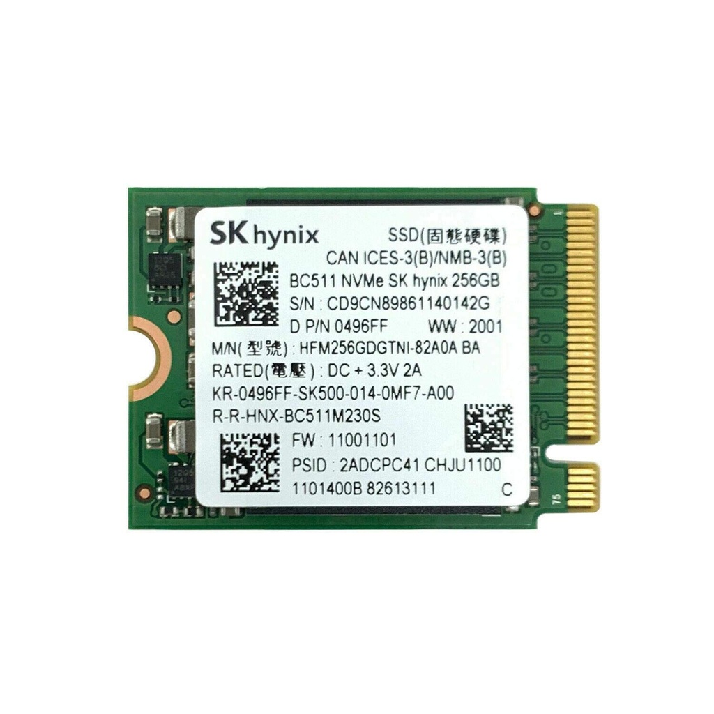 Unidad de Estado Solido SK Hynix BC511 NVMe 256GB  M.2 2230 PCIE