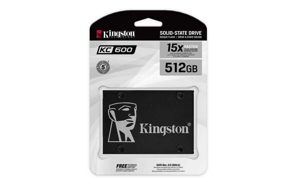 Unidad de Estado Sólido Kingston KC600 2.5" SATA 256GB con Autocifrado