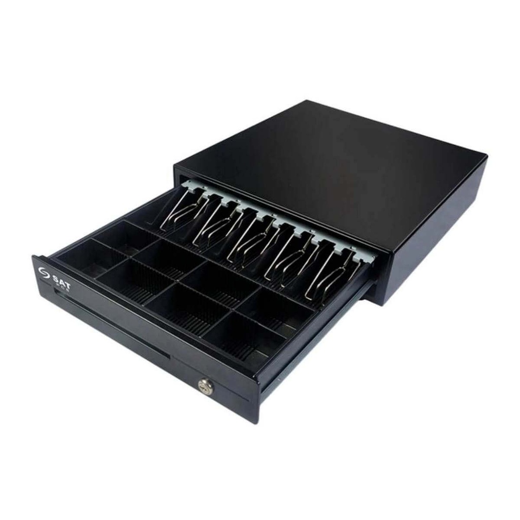 Gaveta de Efectivo SAT PCS 119X Negro de 5 Billetes 8 Monedas