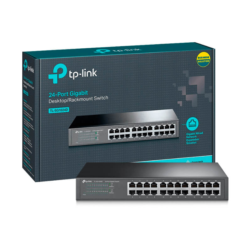 Switch TP-LINK TL-SG1024D de 24 Puertos No Administrable 10/100/1000Mbps Rackmount