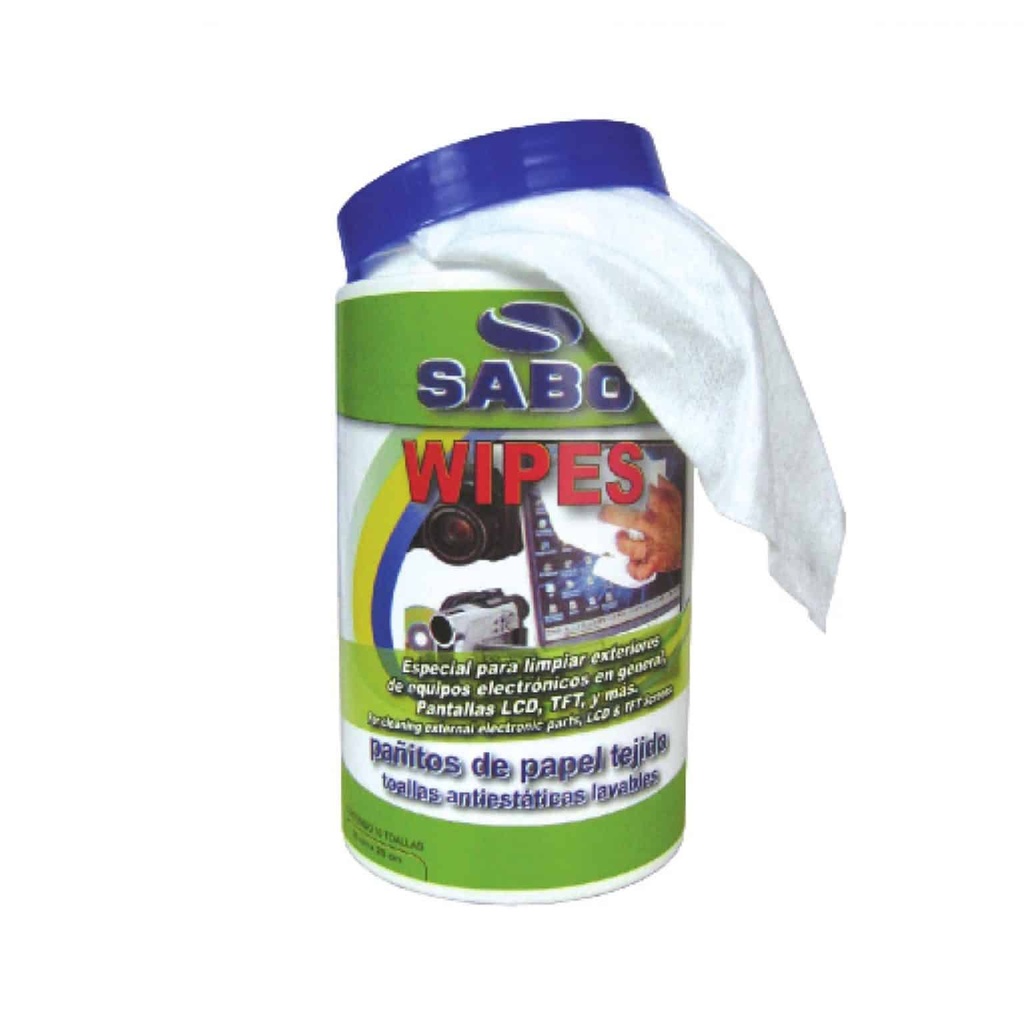 Bote Sabo de Wipes Secos 10 Unidades 25x25cm