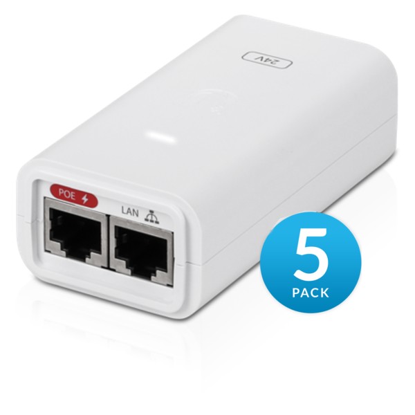 Adaptador POE POE-24-12W-5P El POE-24 (24 V, 12 W) cuenta con conexión a tierra/protección ESD, LED