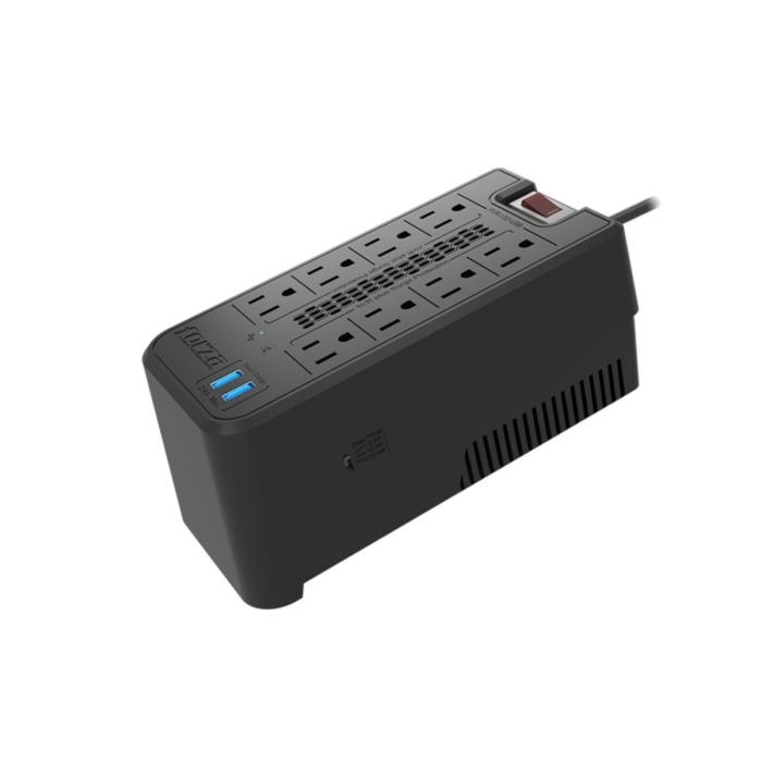 Regulador de Voltaje Automático Forza 1200VA/600W de 8 Salidas 2 USB 120V