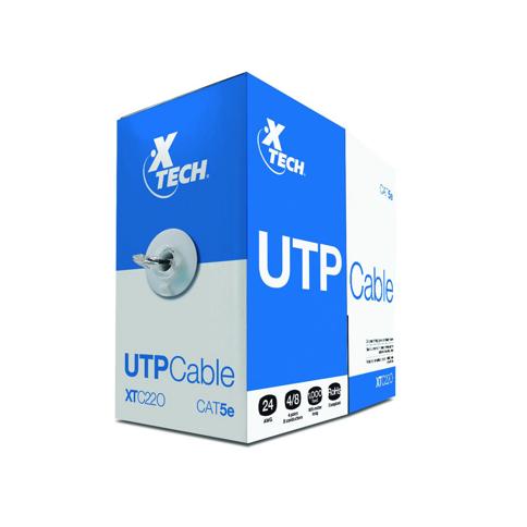 Bobina de Cable UTP Xtech CAT5e 305Mts Color Gris