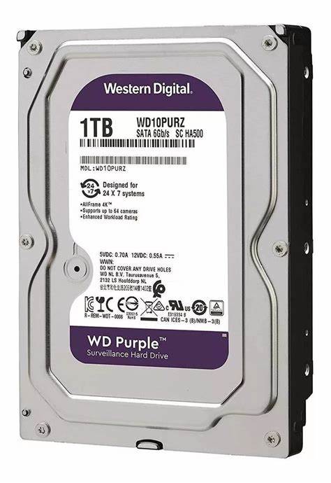 Disco Duro Interno Western Digital Purple 1TB a 5400RPM SATA