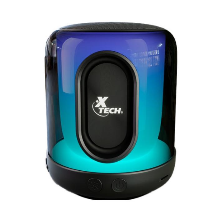 Bocina Portátil Bluetooth Xtech BeatWave con luces LED Color Negro