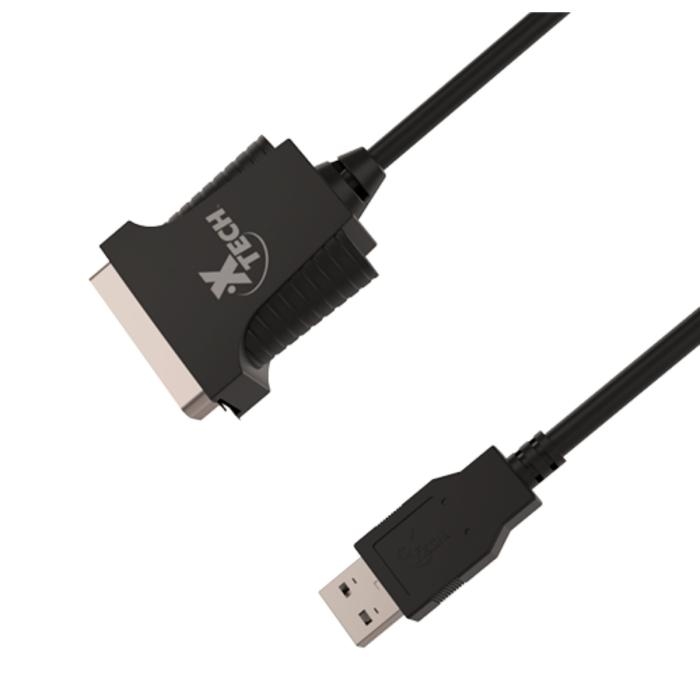 Cable de USB Xtech XTC-318  De USB 2.0 a Paralelo C36 1.8m Color Negro