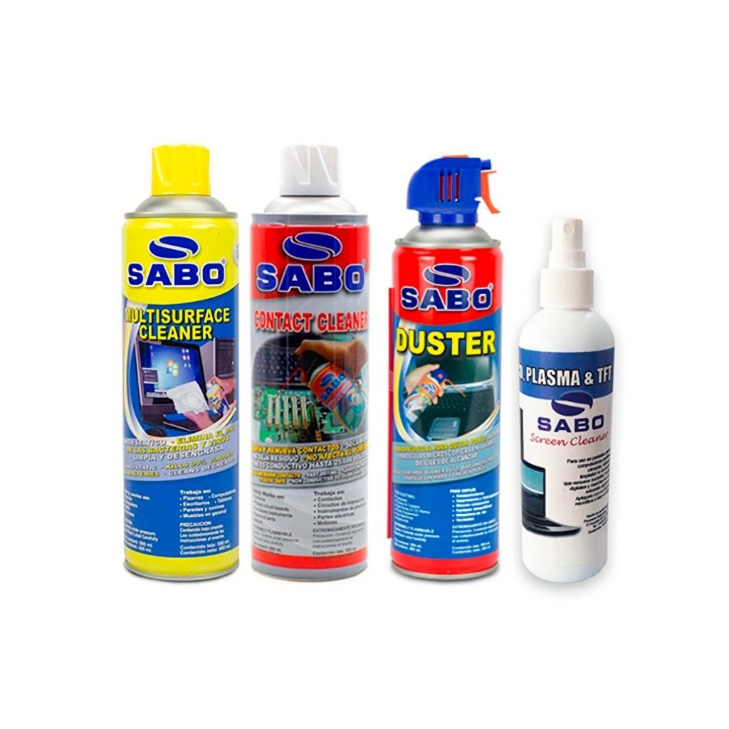 Kit de Limpieza SABO Espuma, Aire Comprimido, Limpia Contacto, Limpia pantallas