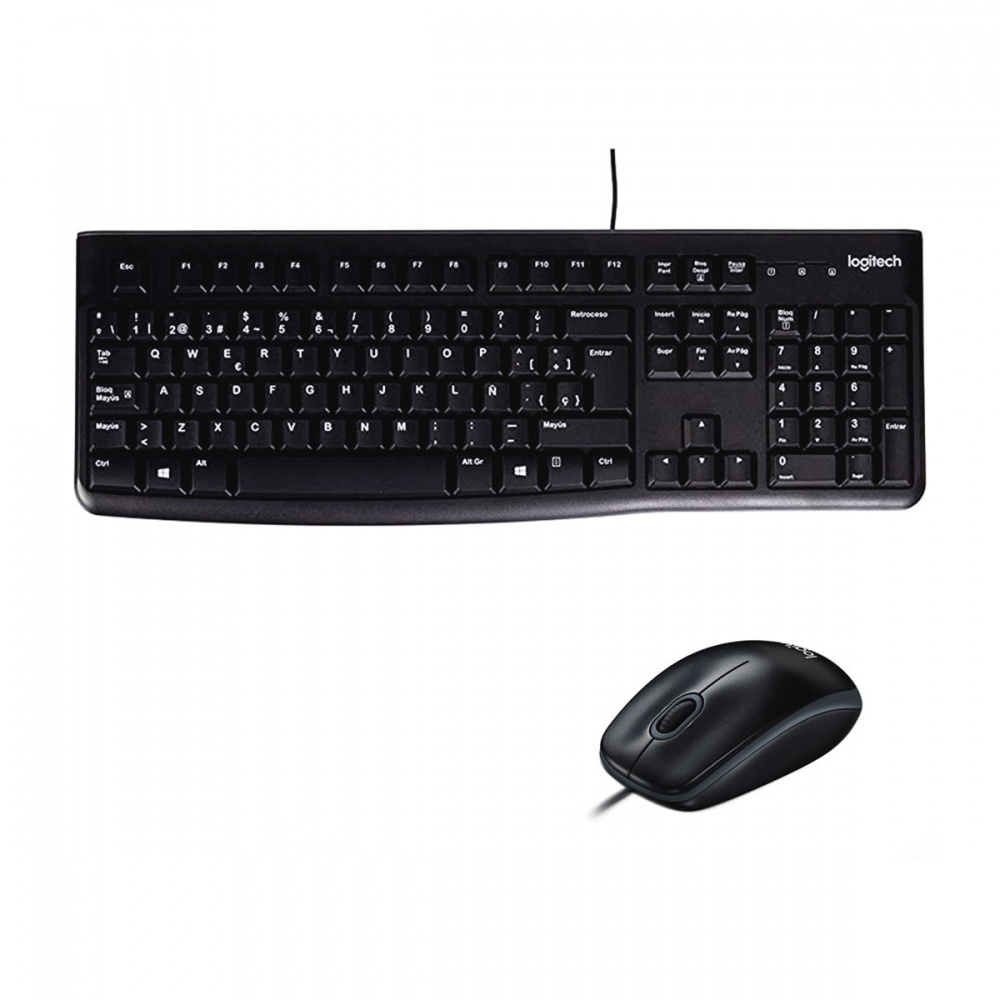 Teclado y Mouse Alámbrico Logitech MK120 USB Negro Español