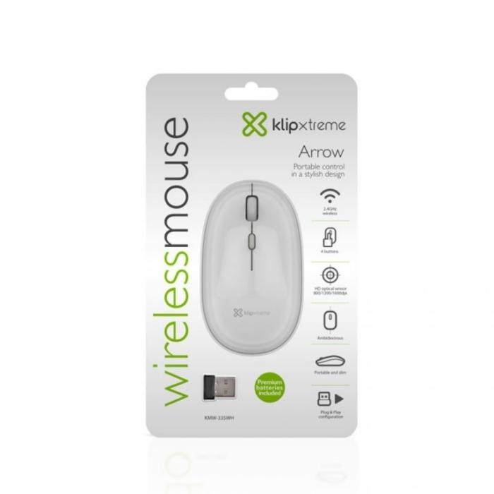 Mouse Inalámbrico Klip Xtreme Arrow  USB 1600 DPI