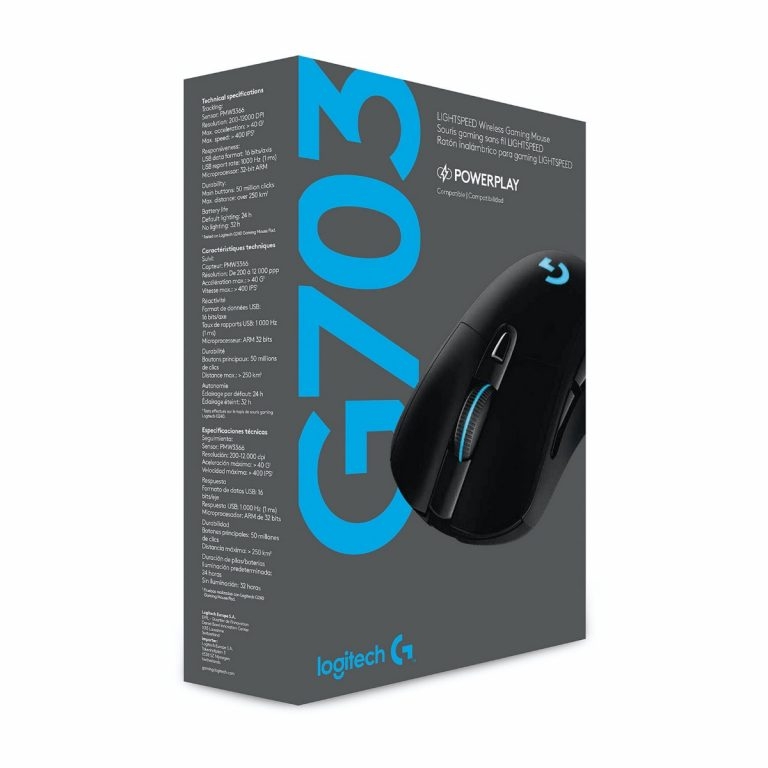 Mouse Gaming Logitech G703 Inalambrico con Hero 25k Sensor