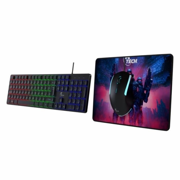 Combo de Teclado, Mouse Xtech Hasha y Mousepad Gaming