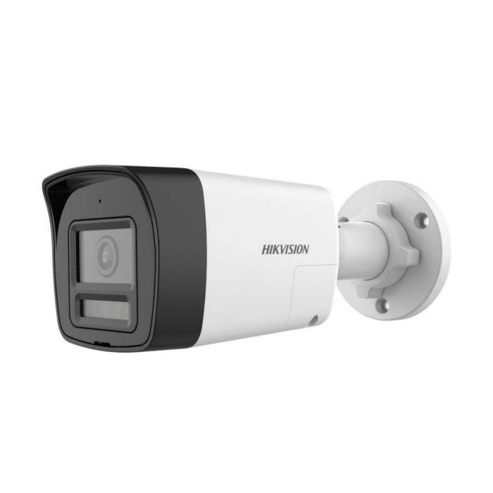 Mini Cámara Hikvision Tipo Bala de Seguridad 1080P 2MP con Sirena y Audio Bidireccional