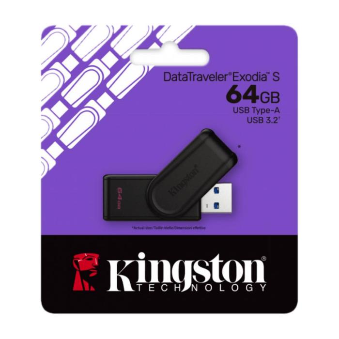 Memoria USB Kingston de 64GB USB 3.0 Negro