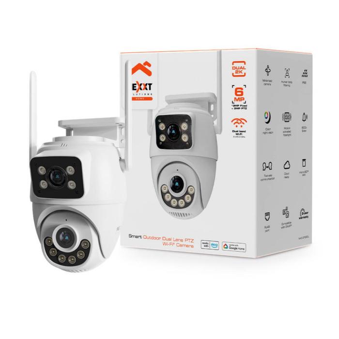 Cámara de Seguridad Wi-Fi PTZ NHC-OP30DL Doble Lente 2K Y 3 Megapixeles Fijo + 3 Megapixeles PTZ 1Y