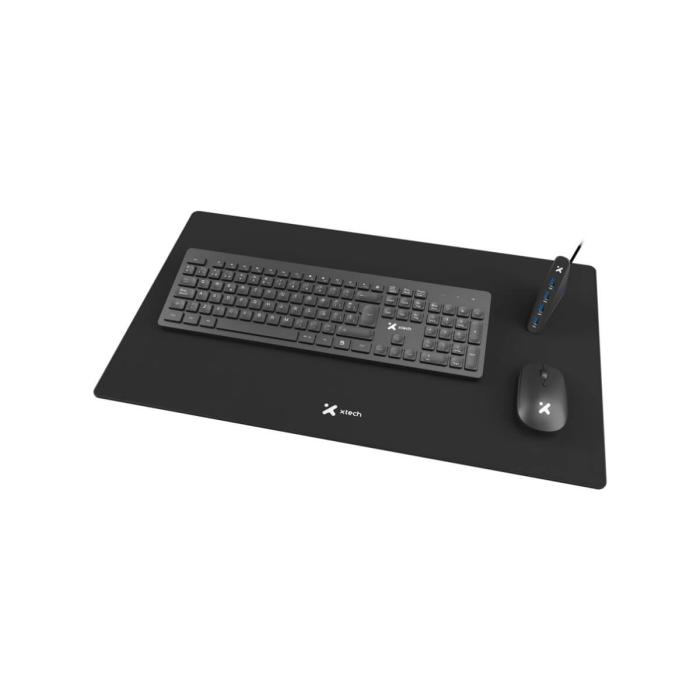 Combo Xtech XTK-320S de Teclado, Mouse, Mousepad y HUB USB 3.0 de 4 Puertos