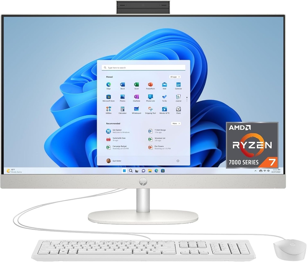 HP All-in-One con Procesador AMD Ryzen 7 7730U hasta 4.8 GHz