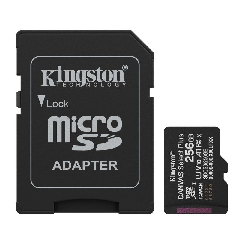 Tarjeta MicroSD Kingston Canvas Select Plus 256GB Clase 10 100 MB/s