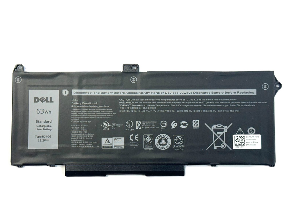 Batería Original DELL RJ40G Para Latitude 5420 5520 Precision 3560 63WH