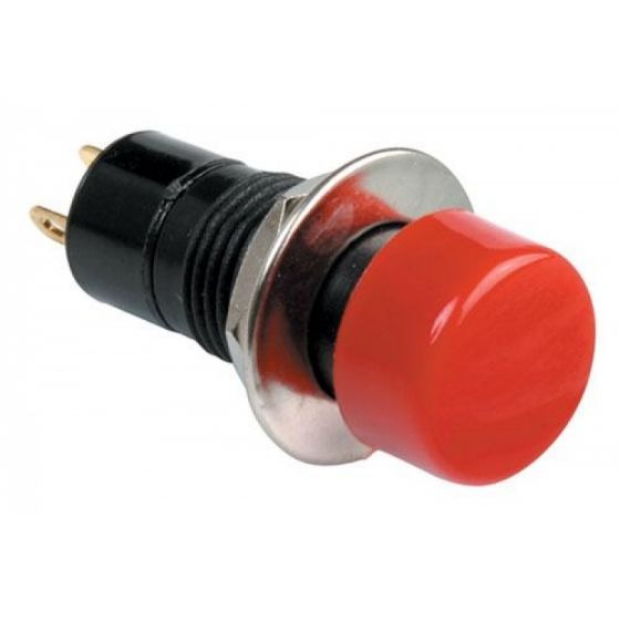 Steren Switch de push, de boton redondo, normalmente abierto, color rojo