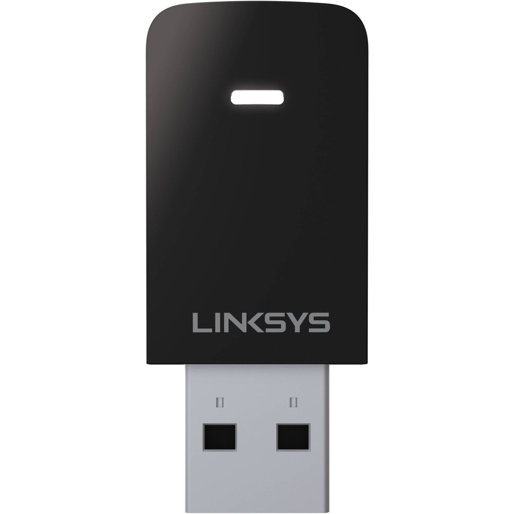 Mini Adaptador USB Inalámbrico Linksys Dual Band Wi-Fi 5 hasta 600Mbps