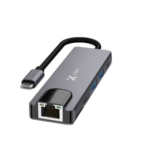 [XTC-572] Xtech Hub 5-in-1 USB-C RJ-45 XTC-5