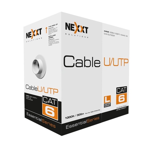 [NEB-UTP6OUTBK] Cable de Red Nexxt Essential CAT6 U/UTP para Exteriores 305m