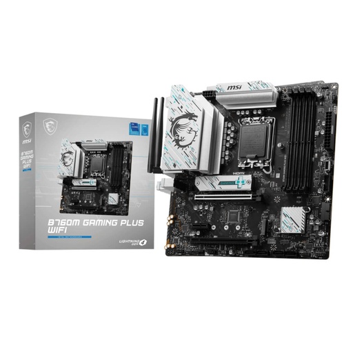 [824142343562] Tarjeta Madre MSI B760M GAMING PLUS WIFI Micro-ATX Socket LGA1700 DDR5 con Wi-Fi 6E