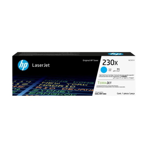 [W2301X] Tóner HP 230X Cian de Alto Rendimiento con TerraJet