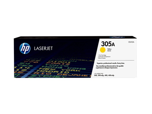 [CE412A] Tóner HP 305A Amarillo de Capacidad Estándar