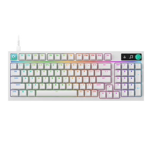 [920-014226] Teclado Mecánico Gamer Inalámbrico Logitech G515 LIGHTSPEED TKL de Perfil Bajo, Blanco Inglés