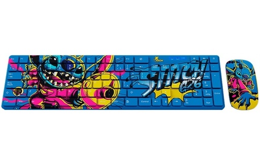 [XTK-D312ST] Combo de Teclado y Mouse Inalámbrico Xtech XTK-D312ST Edición Disney Stitch 2.4GHz