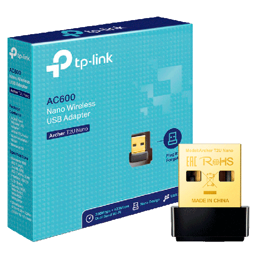 [Archer T2UB Nano] Adaptador de Red USB a Wi-Fi TP-Link Archer T2U Doble Banda AC600 600Mbps