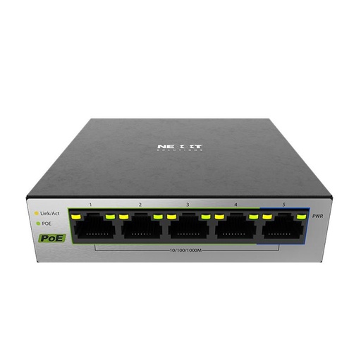 [NSW-V501P] Switch De Escritorio PoE NSW-V501P de 5 Puertos 10/100/1000Mbps 60W