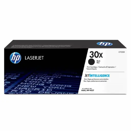 [CF230X] Cartucho de tóner original LaserJet HP 30X de alto rendimiento, negro, CF230X