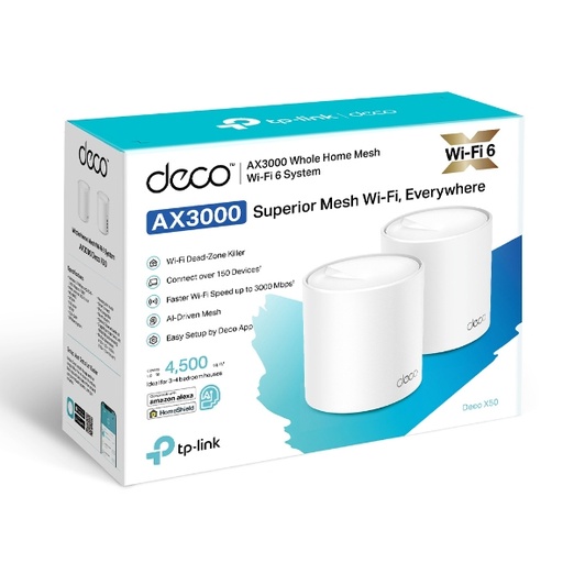[Deco X50(2-pack)] Router TP-Link Deco X50 Dual Band 2.4 GHz y 5 GHz  Wi-Fi 6