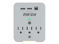 [FWT-331USBC] Protector contra Sobretensiones Forza  FWT-331USBC De 1875 W , 3 NEMA