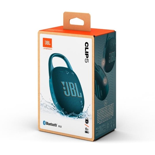 [JBLCLIP5BLUAM] Bocina Bluetooth Portátil JBL Clip 5 Resistente al Agua 7W Color Azul