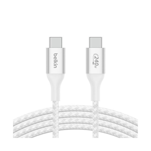 [CAB015BT2MWH] Cable de Carga Belkin CAB015BT2MWH Trenzado USB C a USB C 2m - 5A